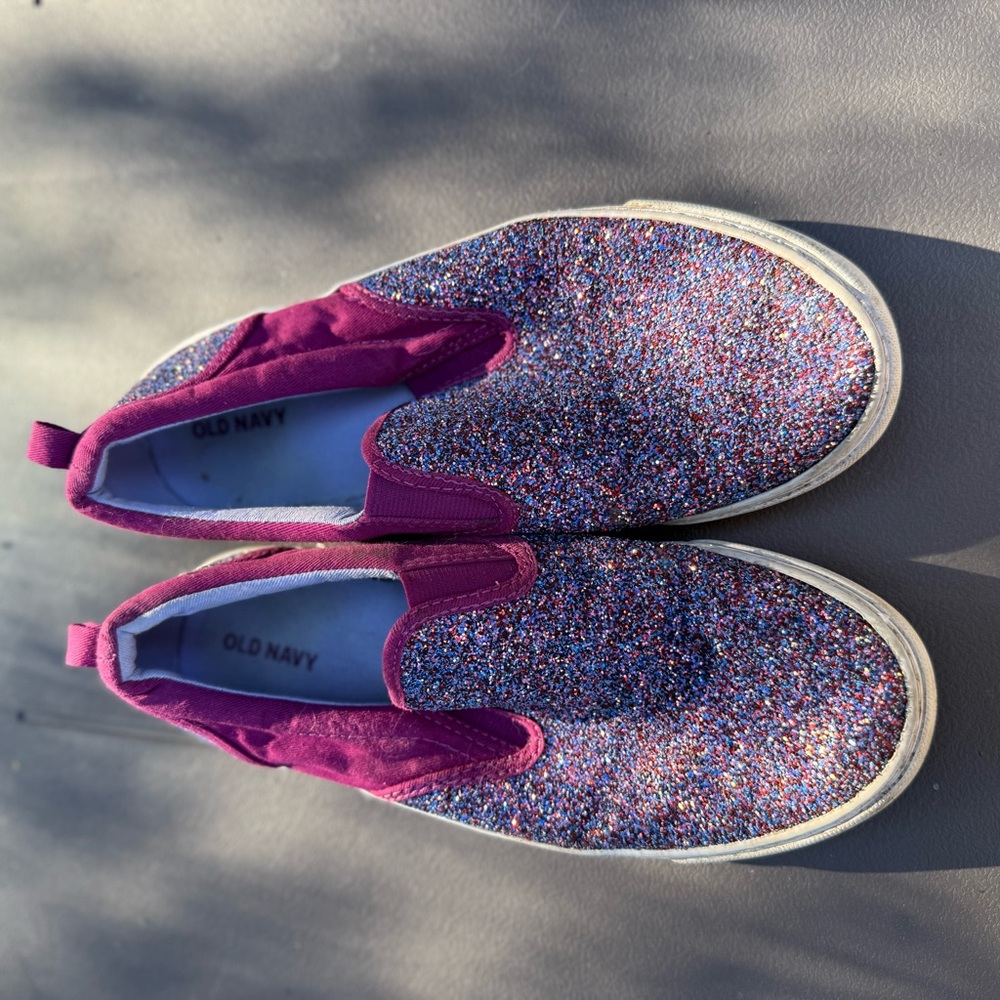 Old Navy Pink and Glitter Slip-On Shoes